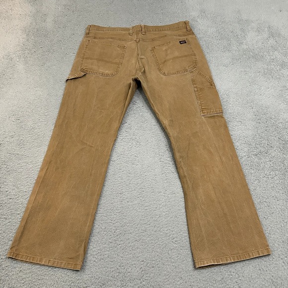 Dickies Pants Mens 38x30 Brown Carpenter Canvas Work Wear Cotton Stretch Adult - Picture 3 of 12